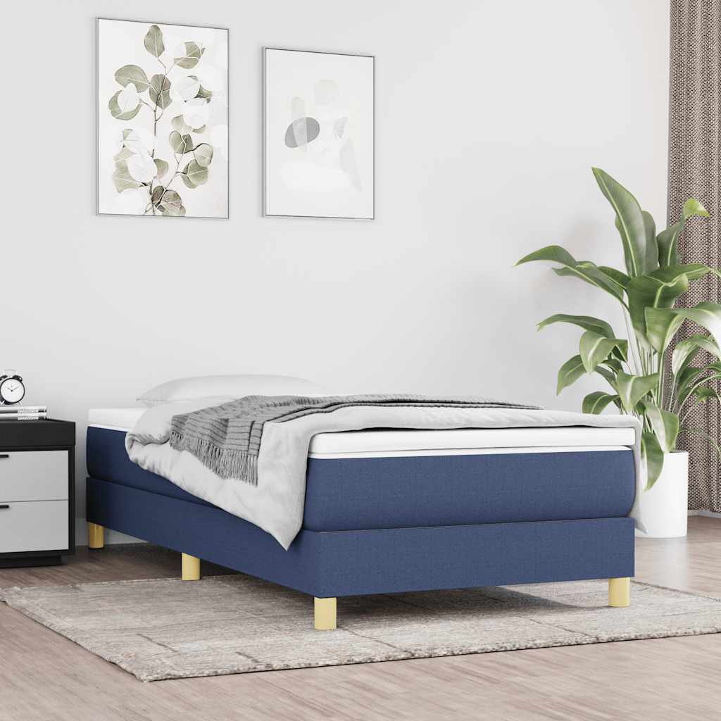 Cadre de lit sans matelas bleu 80x200 cm tissu - XIOS