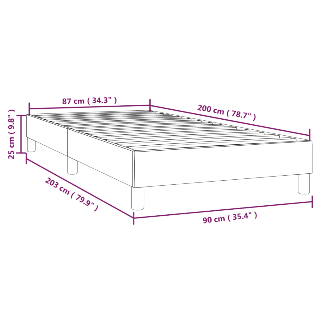 Cadre de lit sans matelas taupe 90x200 cm tissu - XIOS