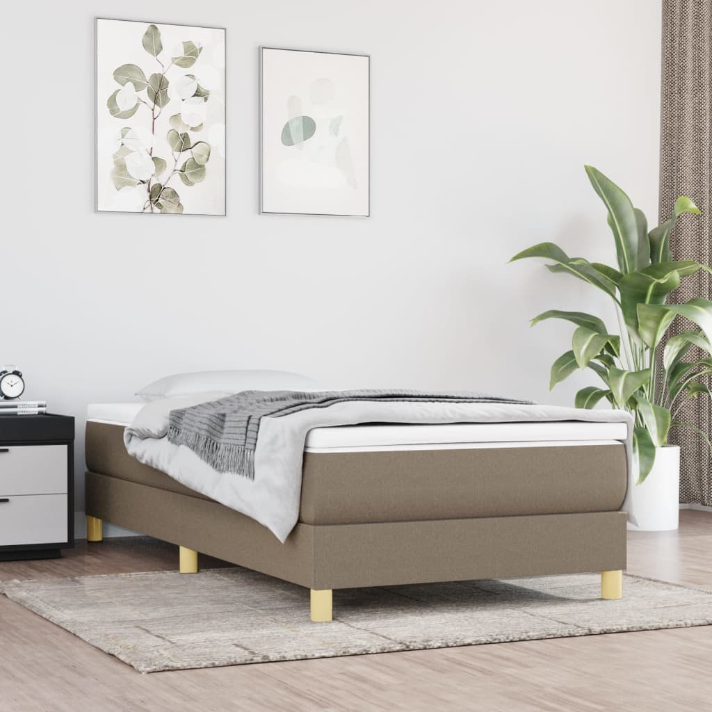 Cadre de lit sans matelas taupe 90x200 cm tissu - XIOS