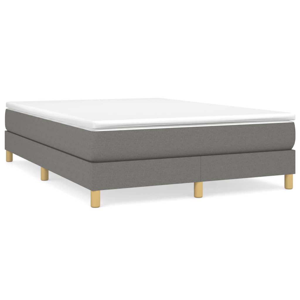 Cadre de lit sans matelas gris foncé 140x190 cm tissu - XIOS