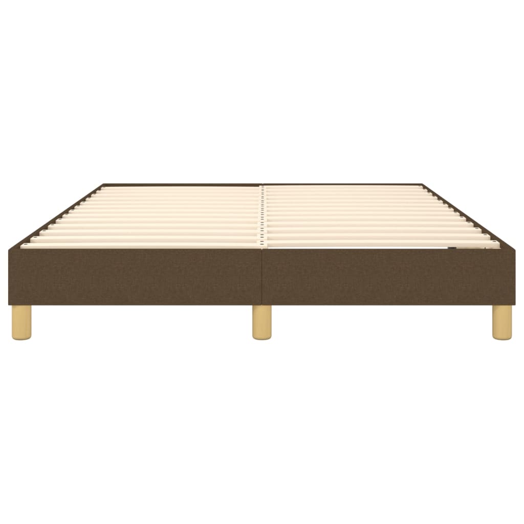 Cadre de lit sans matelas marron foncé 140x190 cm tissu - XIOS