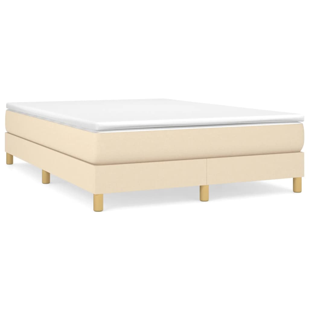Cadre de lit sans matelas crème 140x190 cm tissu - XIOS