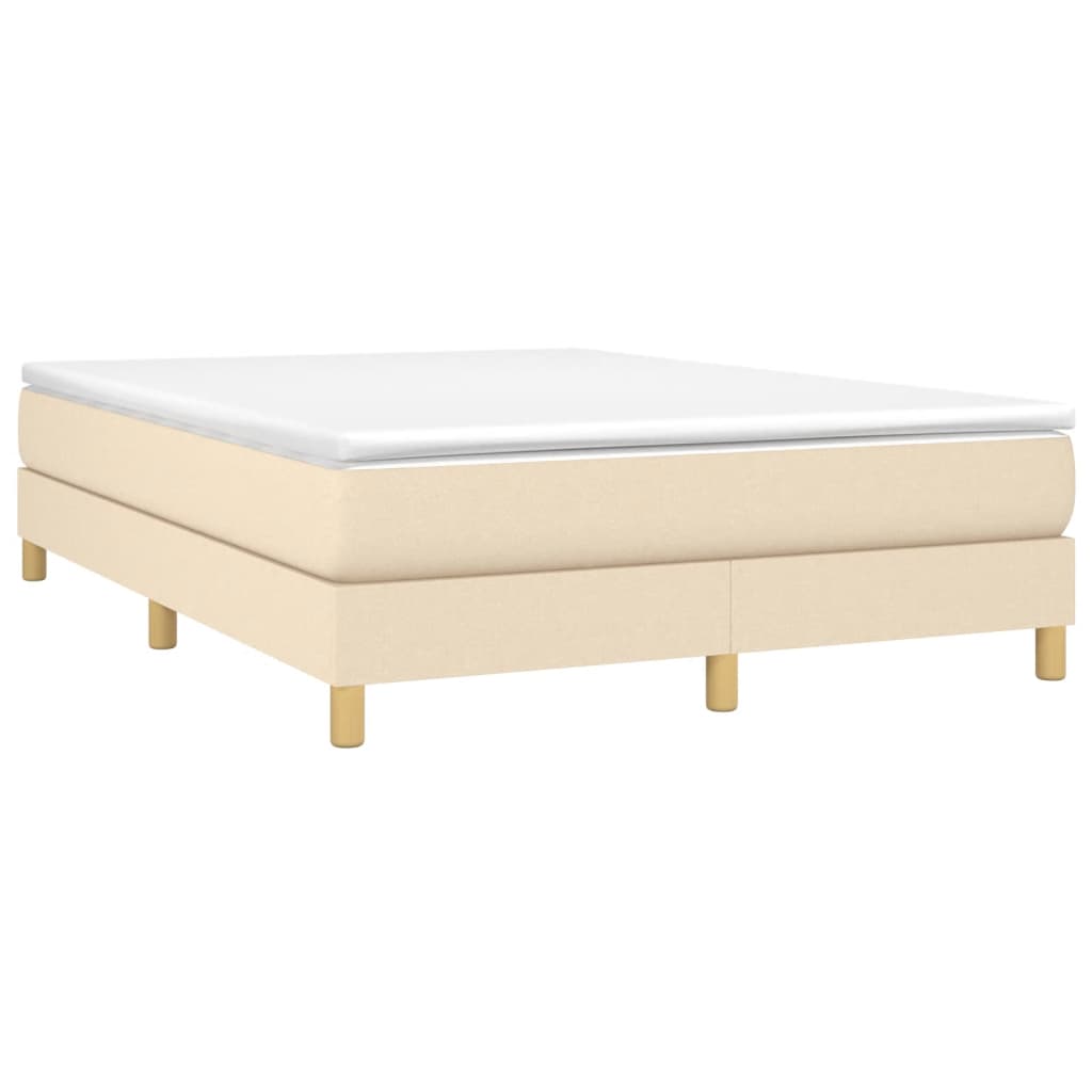 Cadre de lit sans matelas crème 140x190 cm tissu - XIOS