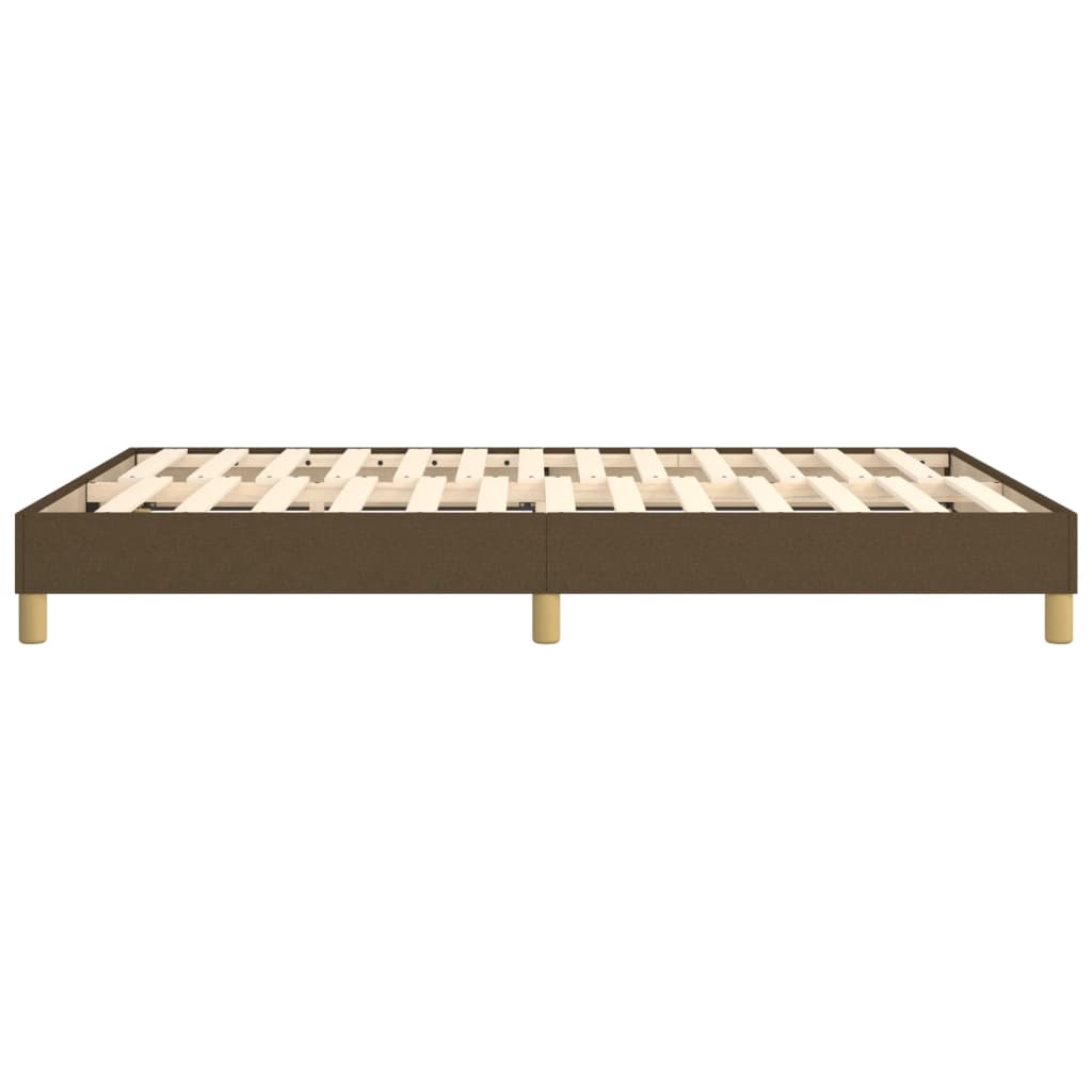 Cadre de lit sans matelas marron foncé 140x200 cm tissu - XIOS