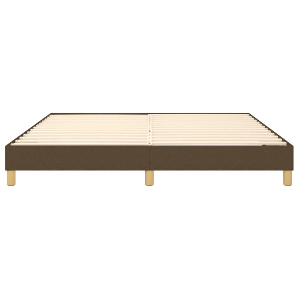 Cadre de lit sans matelas marron foncé 160x200 cm tissu - XIOS