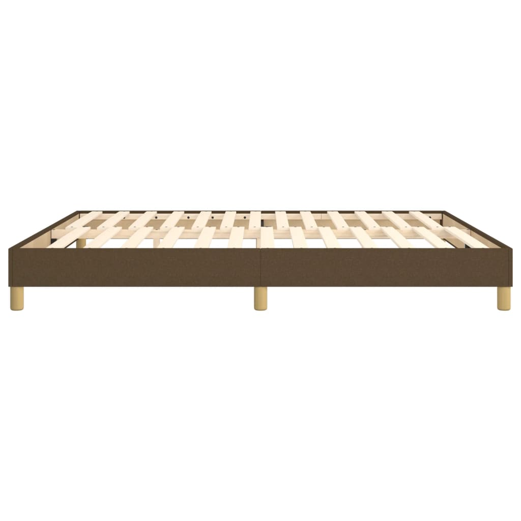 Cadre de lit sans matelas marron foncé 160x200 cm tissu - XIOS