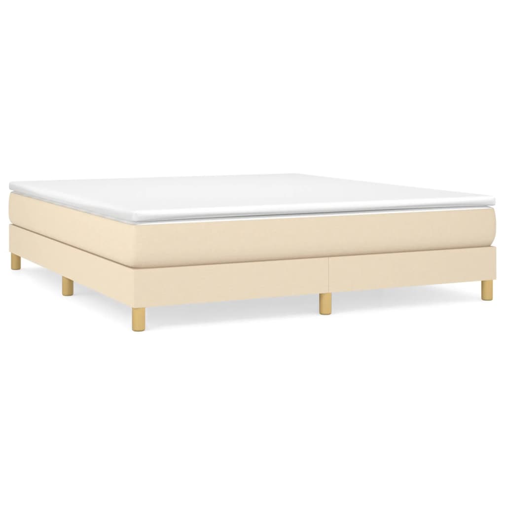 Cadre de lit sans matelas crème 160x200 cm tissu - XIOS