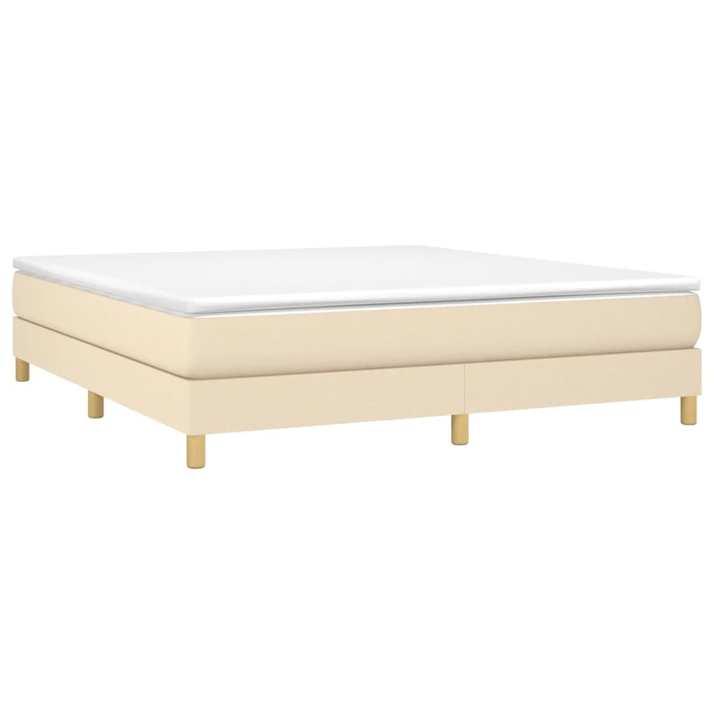 Cadre de lit sans matelas crème 160x200 cm tissu - XIOS