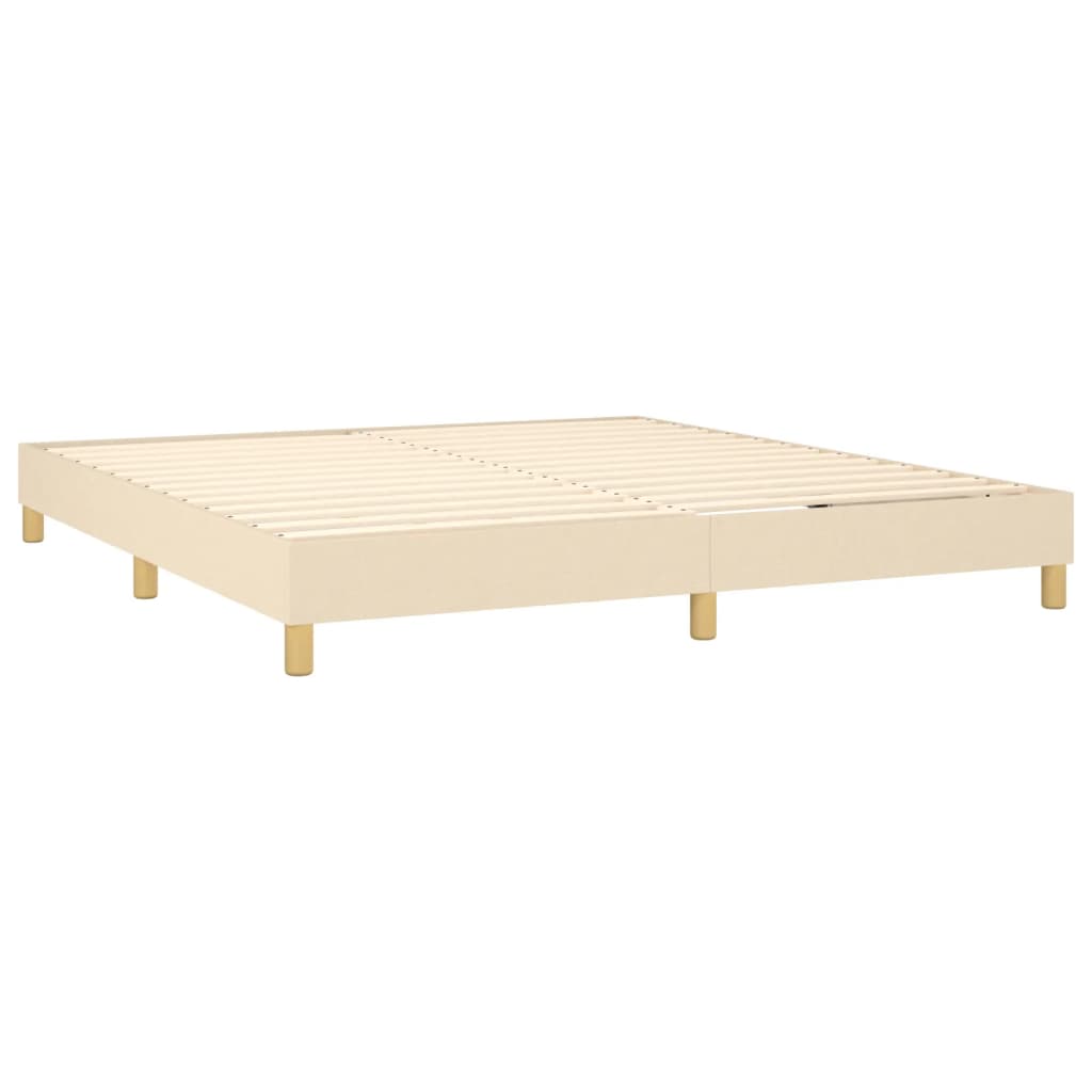 Cadre de lit sans matelas crème 160x200 cm tissu - XIOS