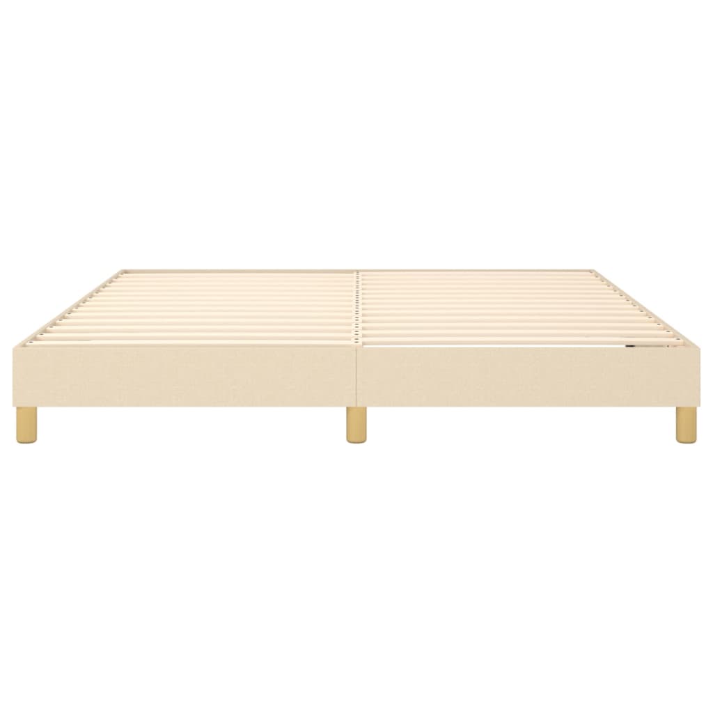 Cadre de lit sans matelas crème 160x200 cm tissu - XIOS