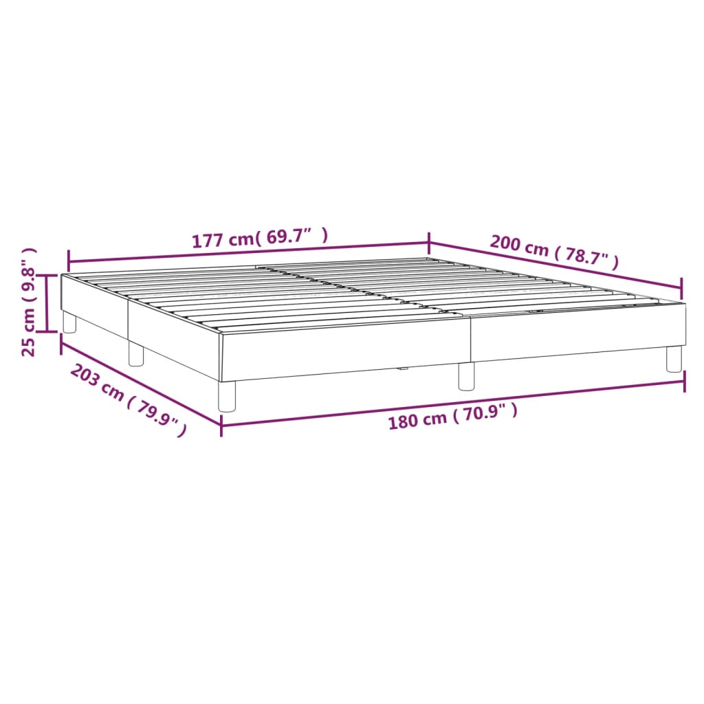 Cadre de lit sans matelas taupe 180x200 cm tissu - XIOS