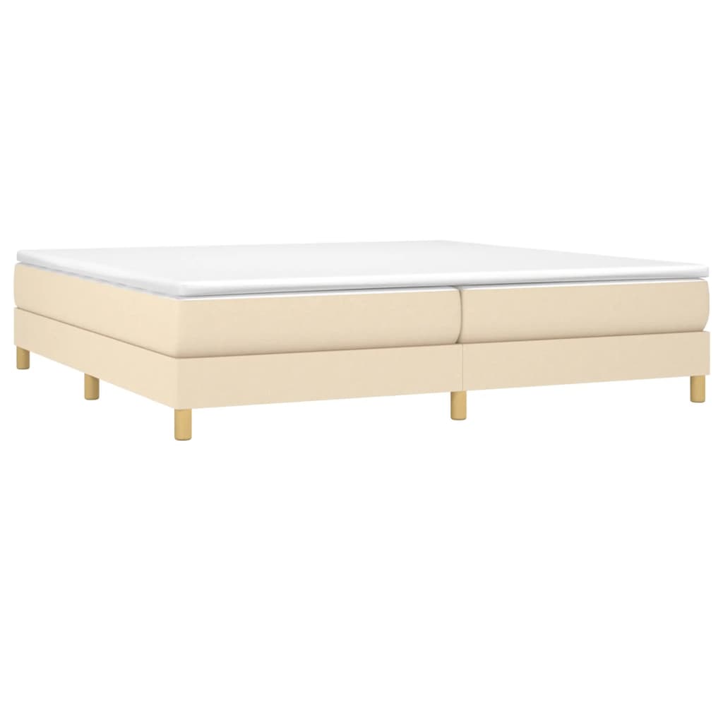 Cadre de lit sans matelas crème 200x200 cm tissu - XIOS