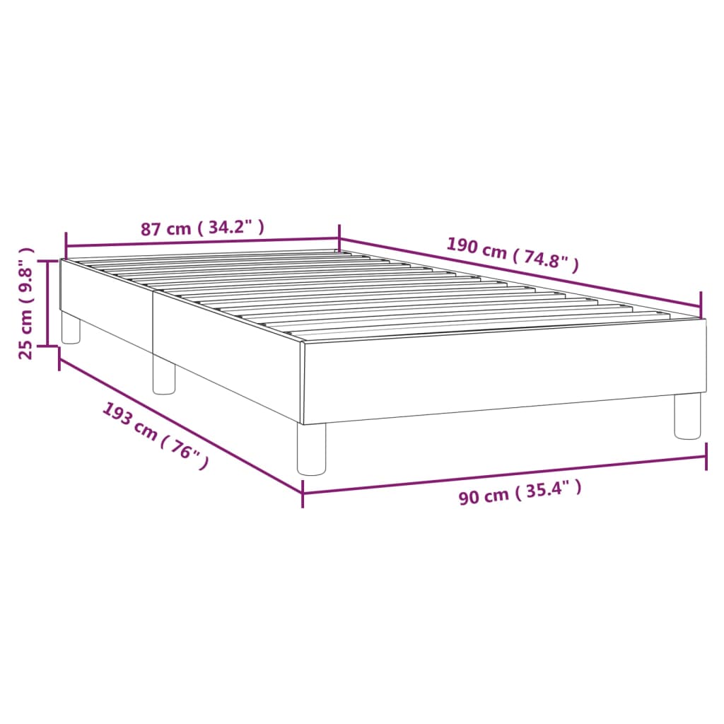 Cadre de lit sans matelas blanc 90x190 cm similicuir - XIOS