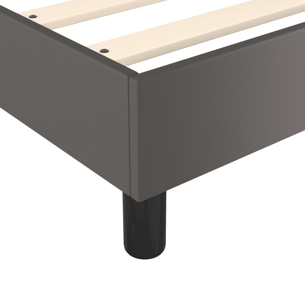 Cadre de lit sans matelas gris 140x190 cm similicuir - XIOS