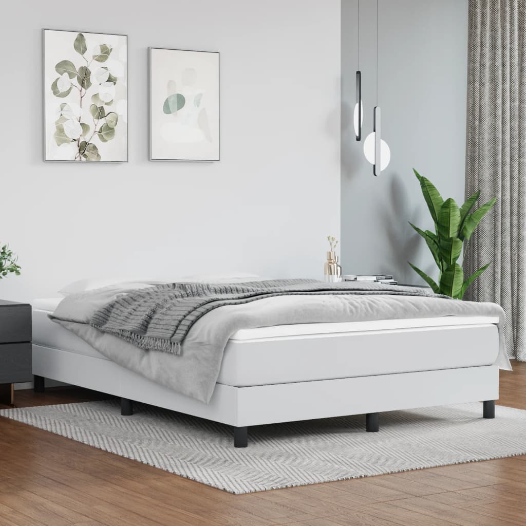 Cadre de lit sans matelas blanc 140x200 cm similicuir - XIOS