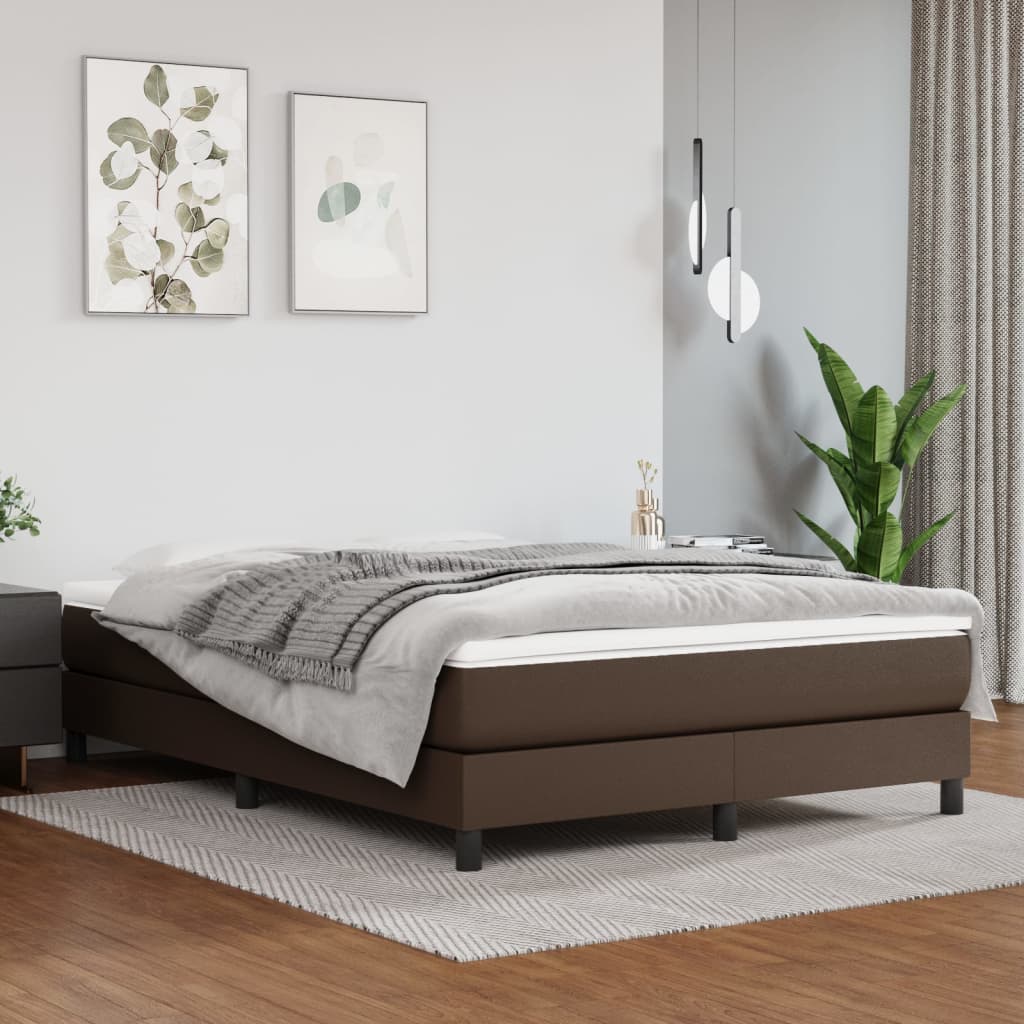 Cadre de lit sans matelas marron 140x200 cm similicuir - XIOS