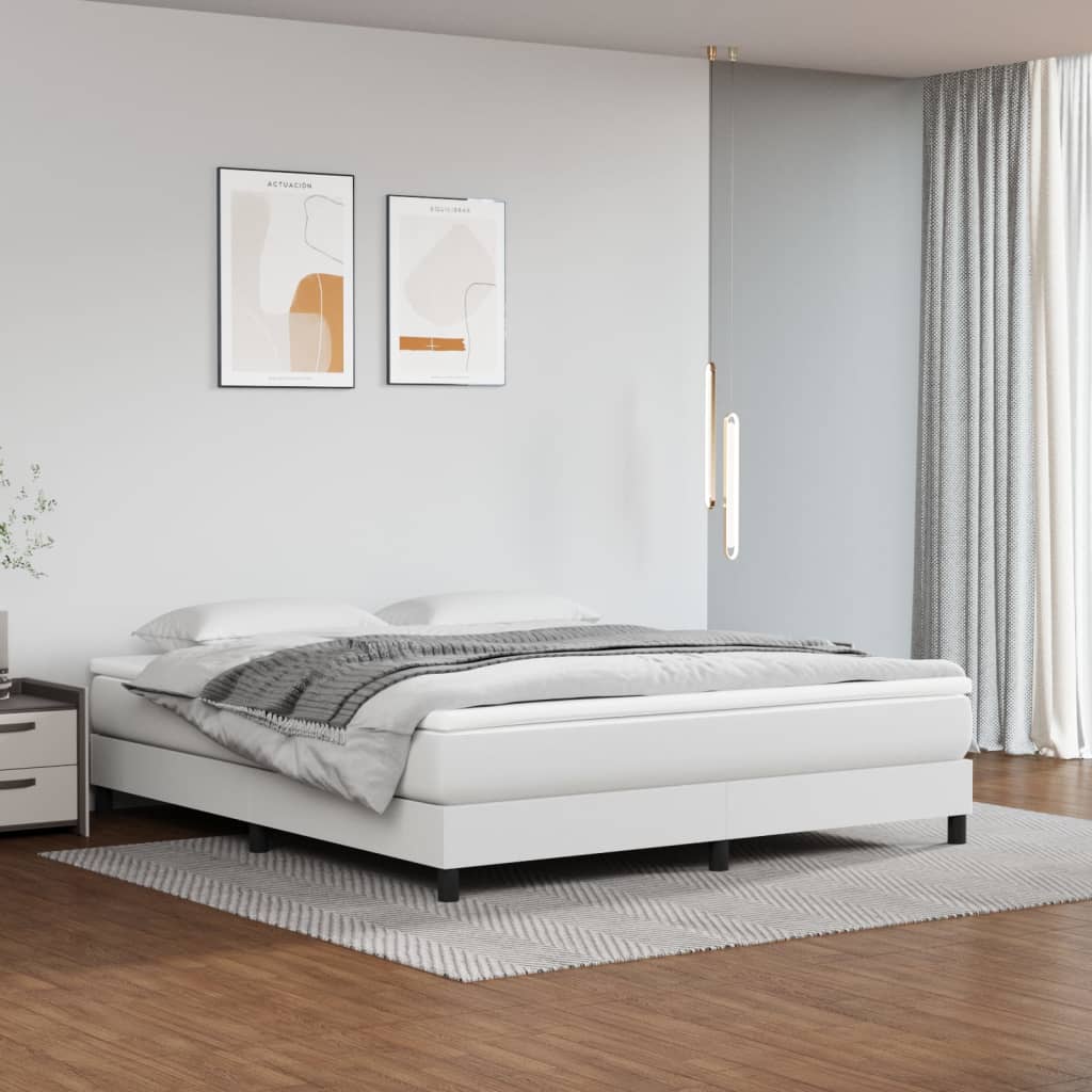 Cadre de lit sans matelas blanc 180x200 cm similicuir - XIOS