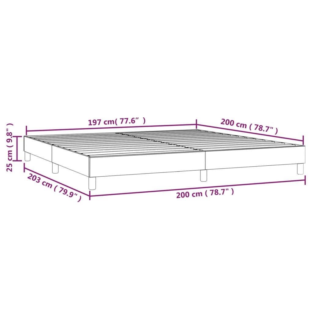 Cadre de lit sans matelas gris 200x200 cm similicuir - XIOS
