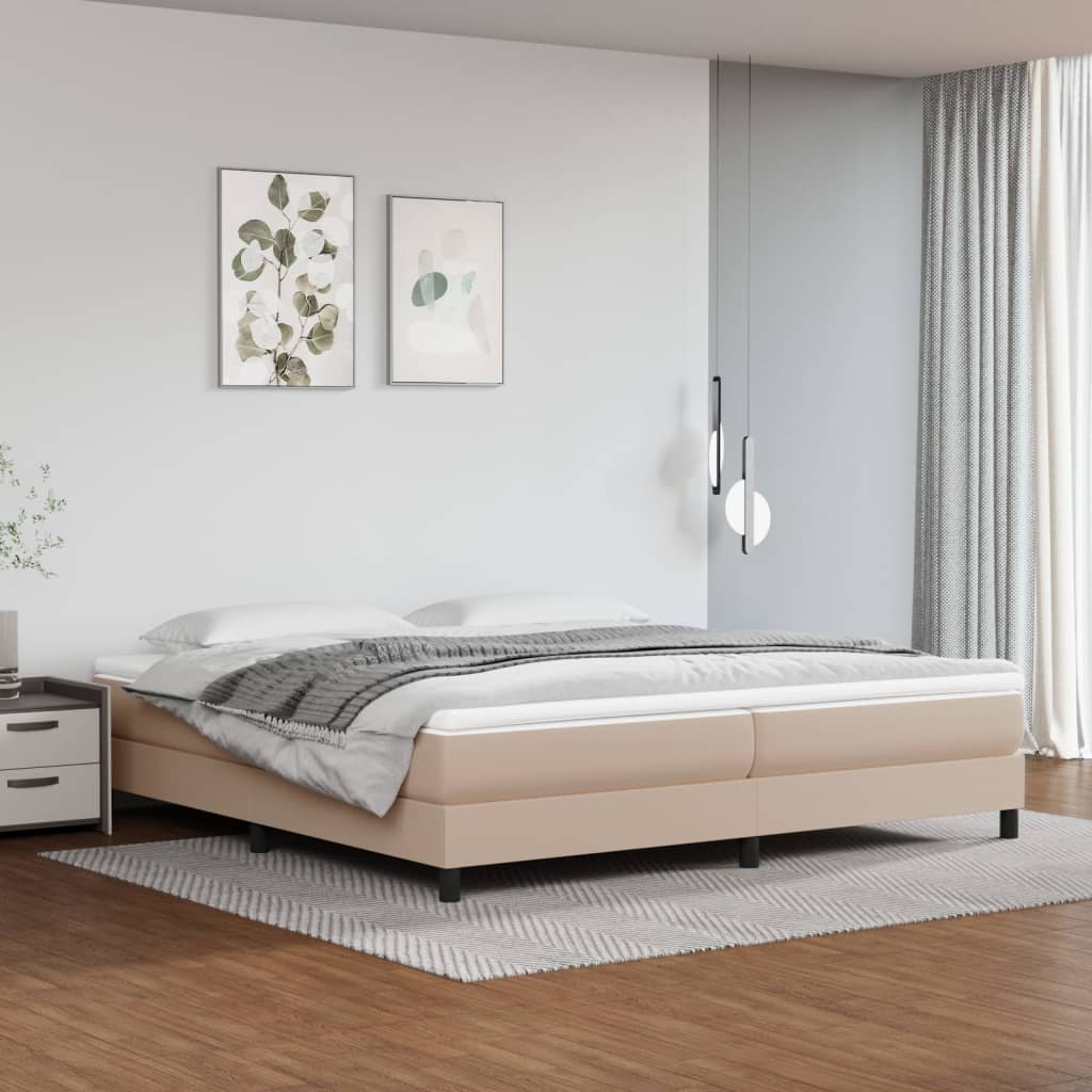 Cadre de lit sans matelas cappuccino 200x200 cm similicuir - XIOS