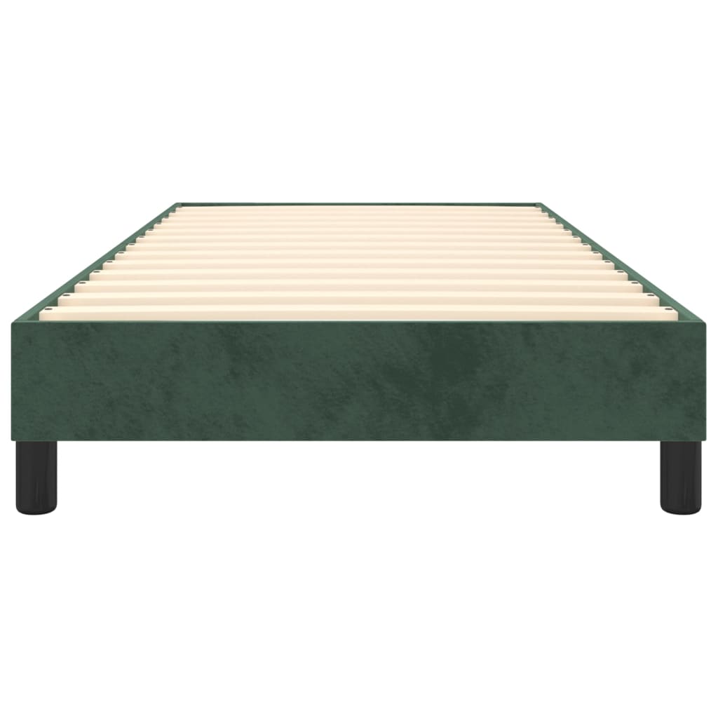Cadre de lit sans matelas vert foncé 90x190 cm velours - XIOS