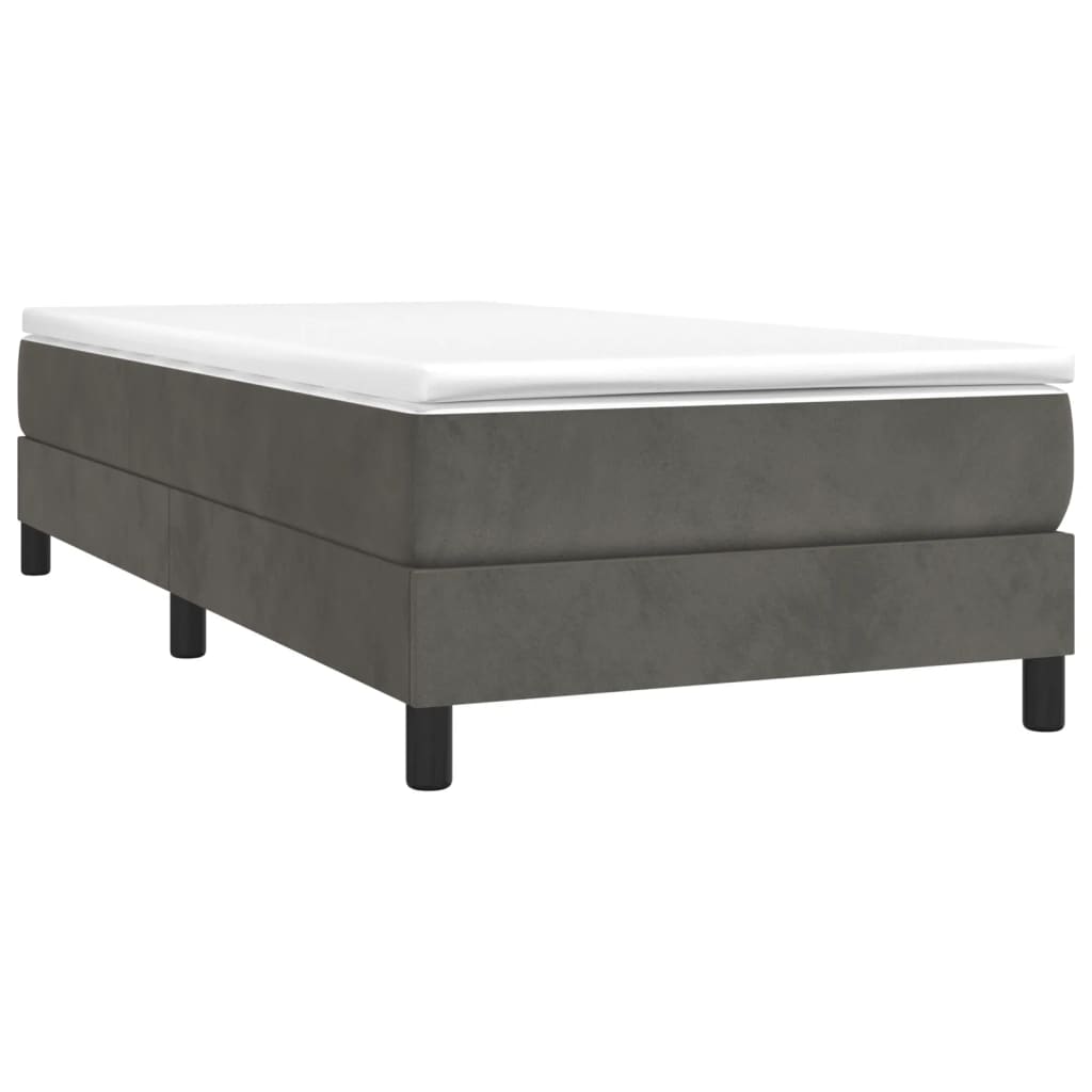 Cadre de lit sans matelas gris foncé 90x200 cm velours - XIOS