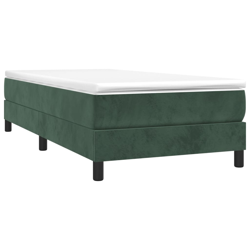Cadre de lit sans matelas vert foncé 90x200 cm velours - XIOS