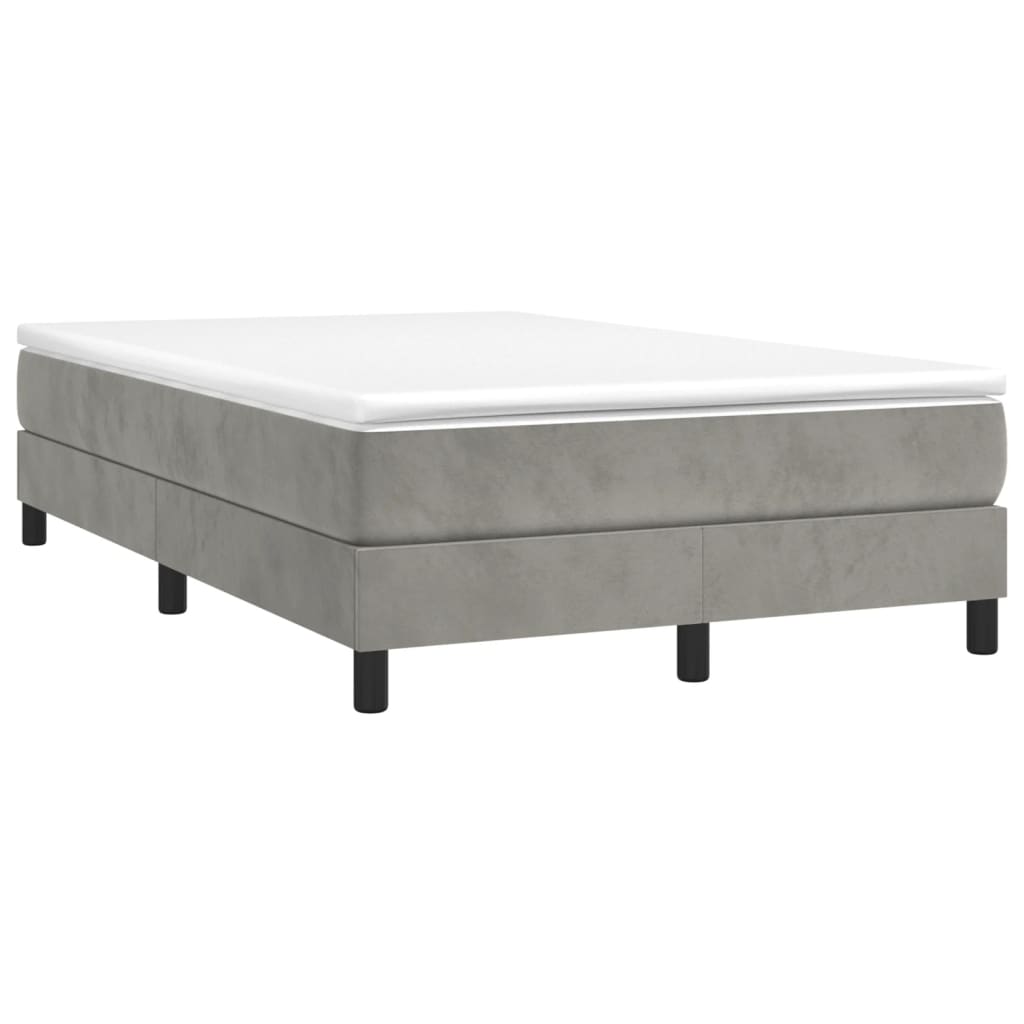 Cadre de lit sans matelas gris clair 120x200 cm velours - XIOS