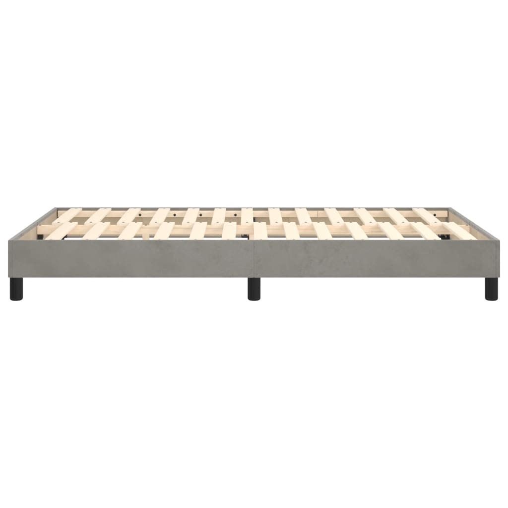 Cadre de lit sans matelas gris clair 120x200 cm velours - XIOS