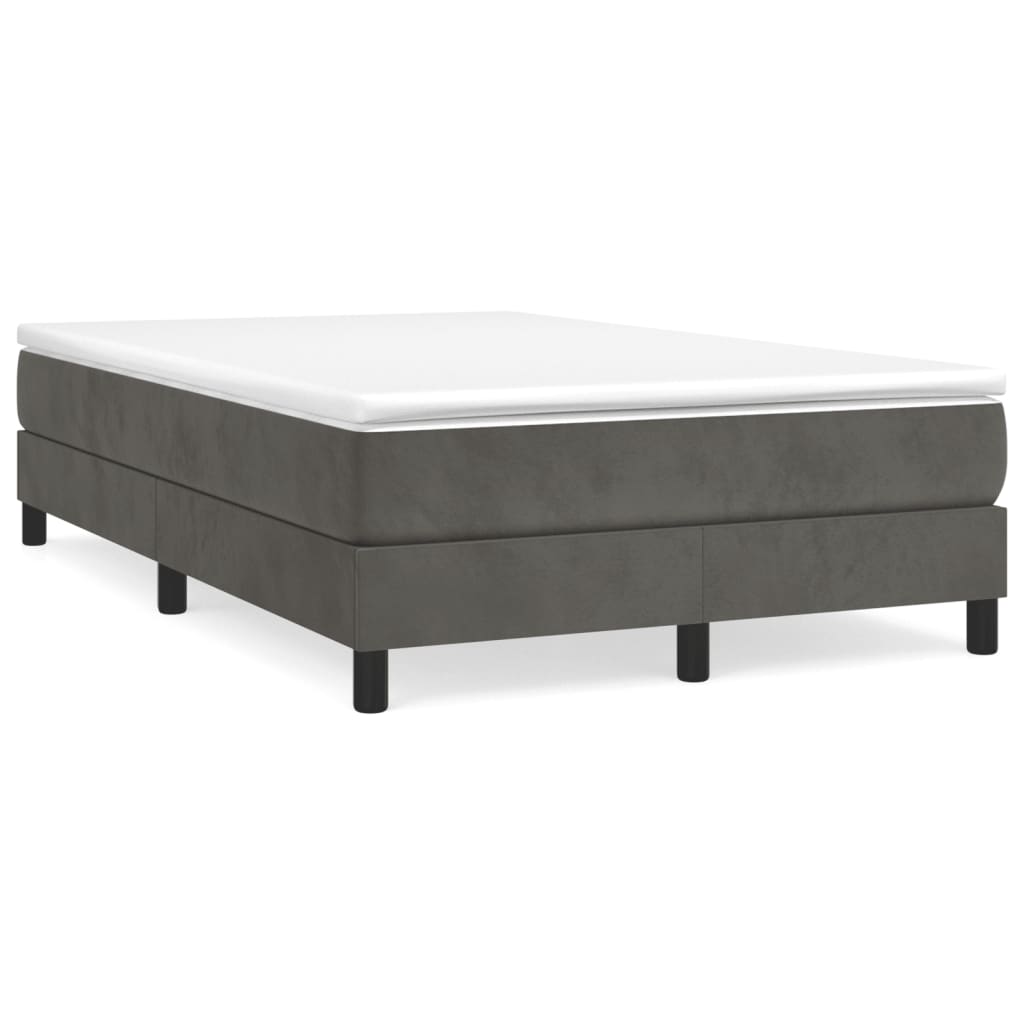 Cadre de lit sans matelas gris foncé 120x200 cm velours - XIOS