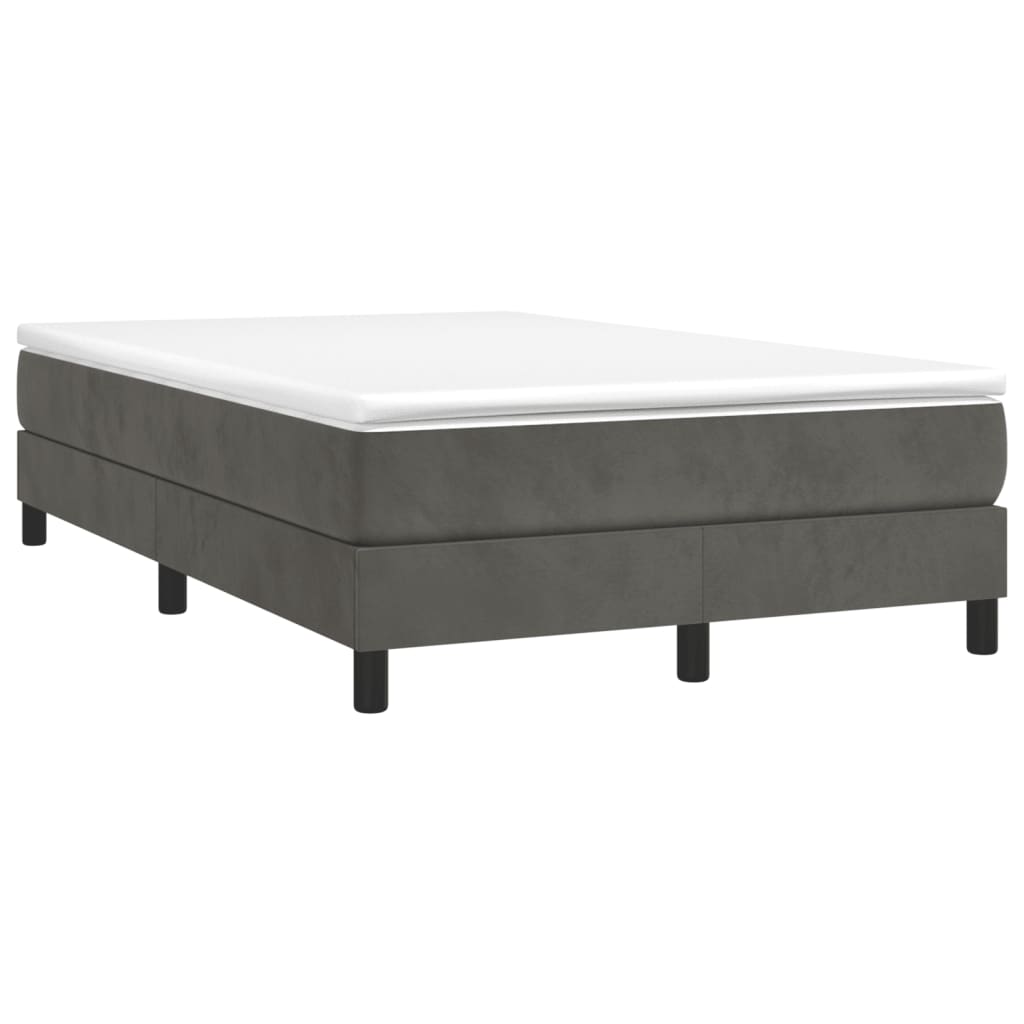 Cadre de lit sans matelas gris foncé 120x200 cm velours - XIOS