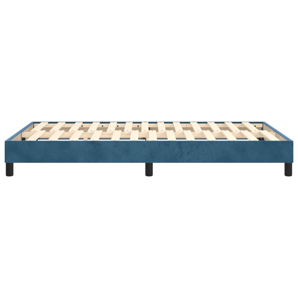 Cadre de lit sans matelas bleu foncé 120x200 cm velours - XIOS
