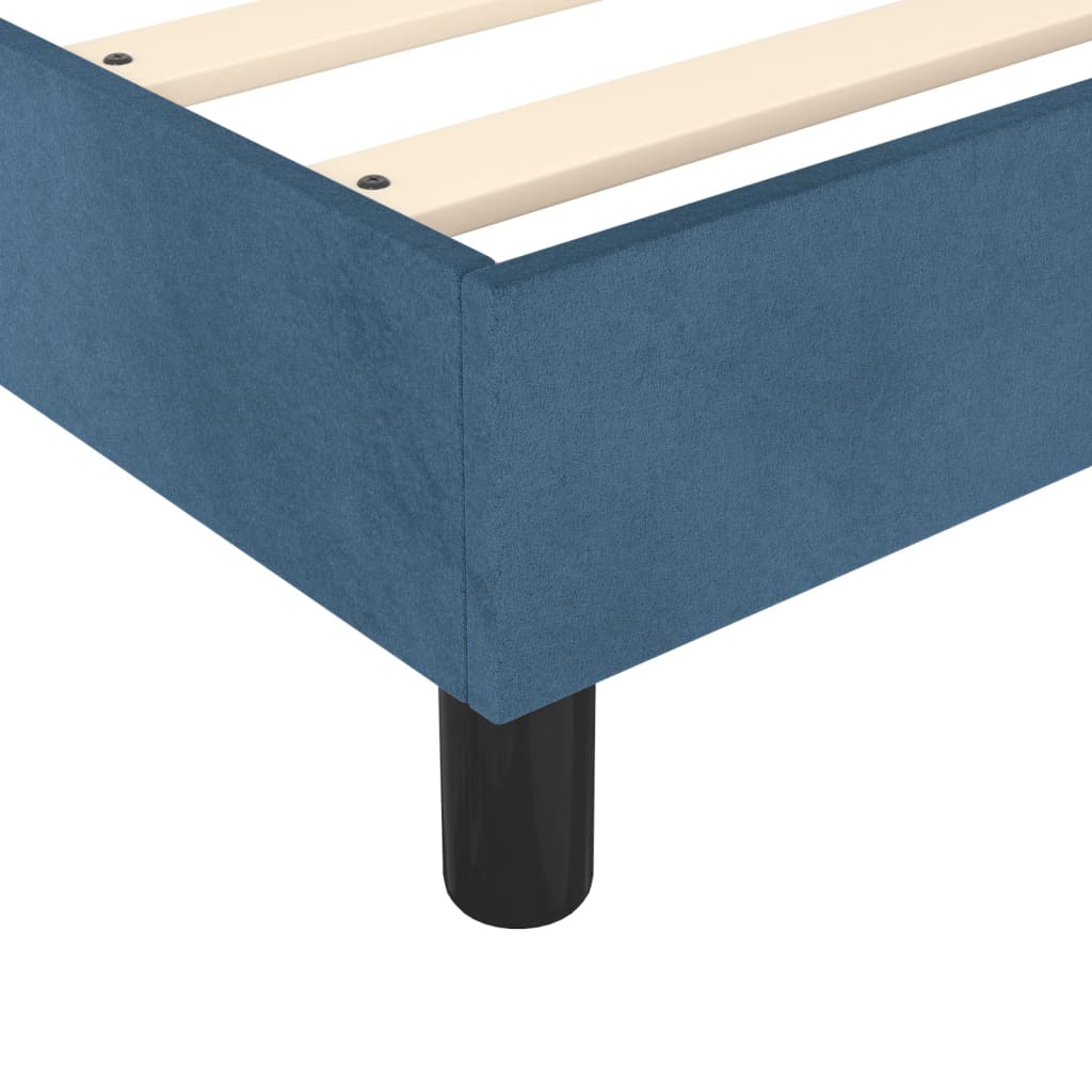 Cadre de lit sans matelas bleu foncé 120x200 cm velours - XIOS