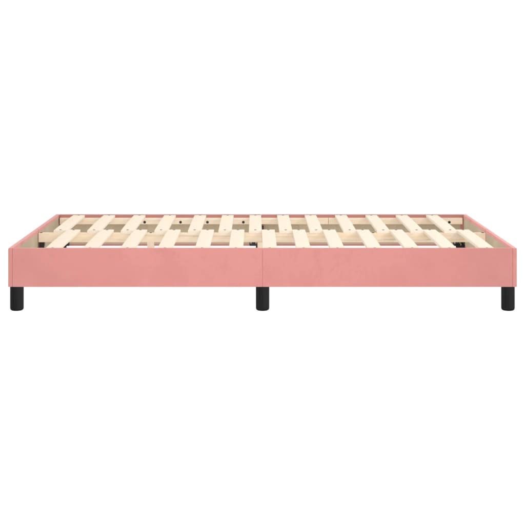 Cadre de lit sans matelas rose 120x200 cm velours - XIOS