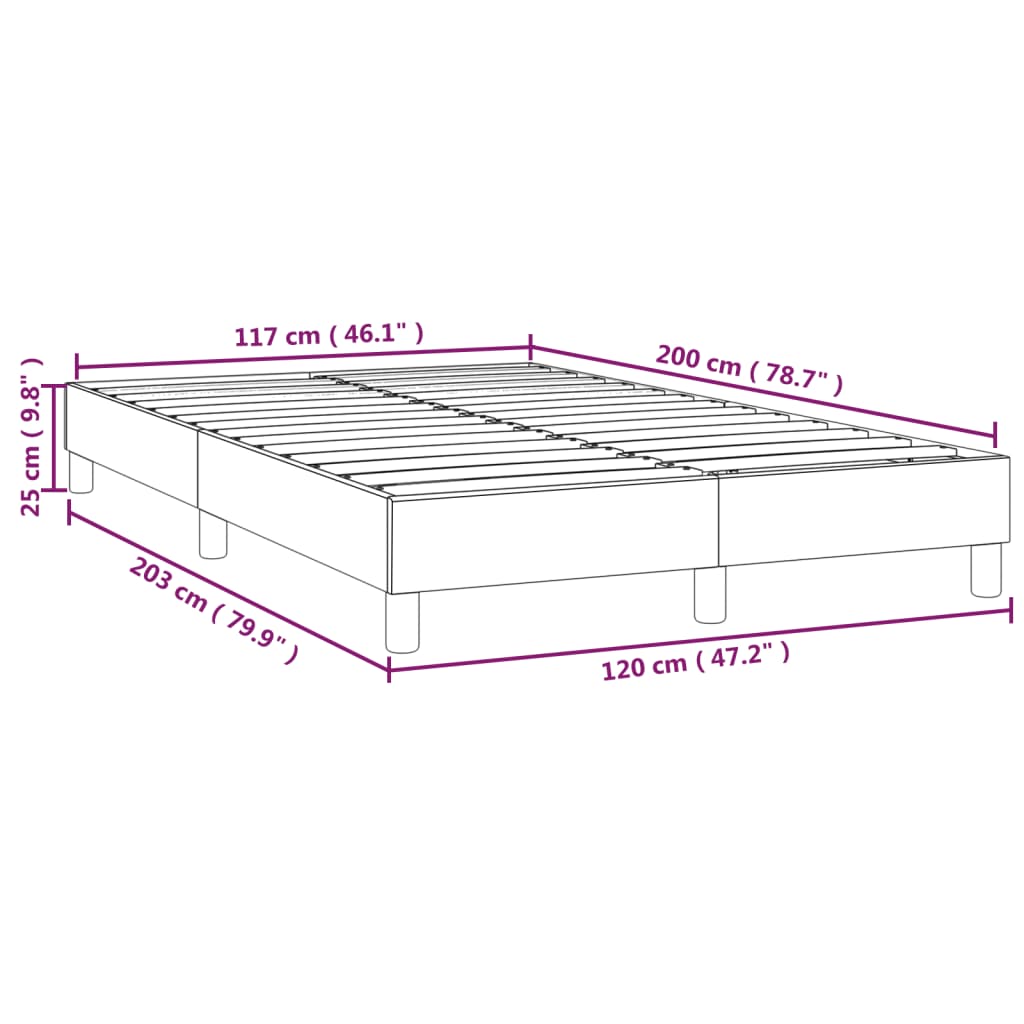 Cadre de lit sans matelas rose 120x200 cm velours - XIOS