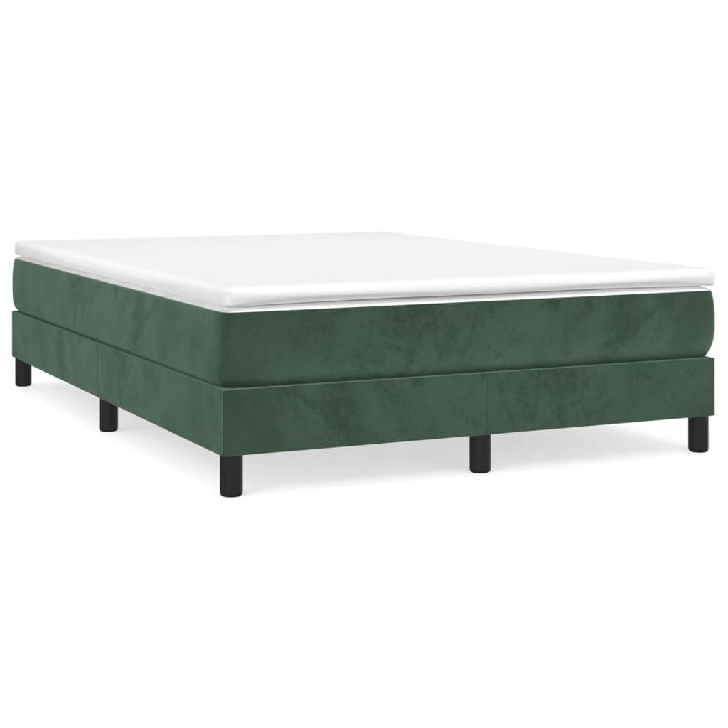 Cadre de lit sans matelas vert foncé 140x190 cm velours - XIOS