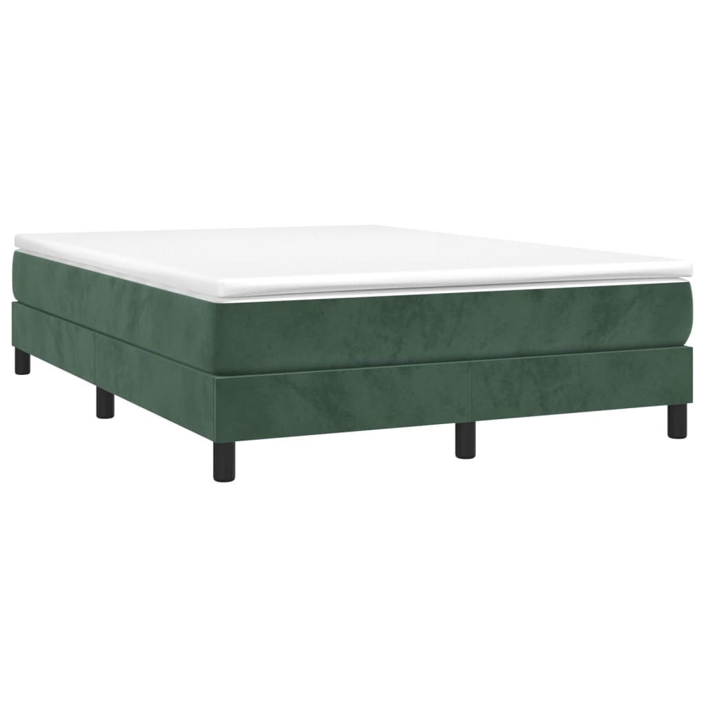 Cadre de lit sans matelas vert foncé 140x190 cm velours - XIOS