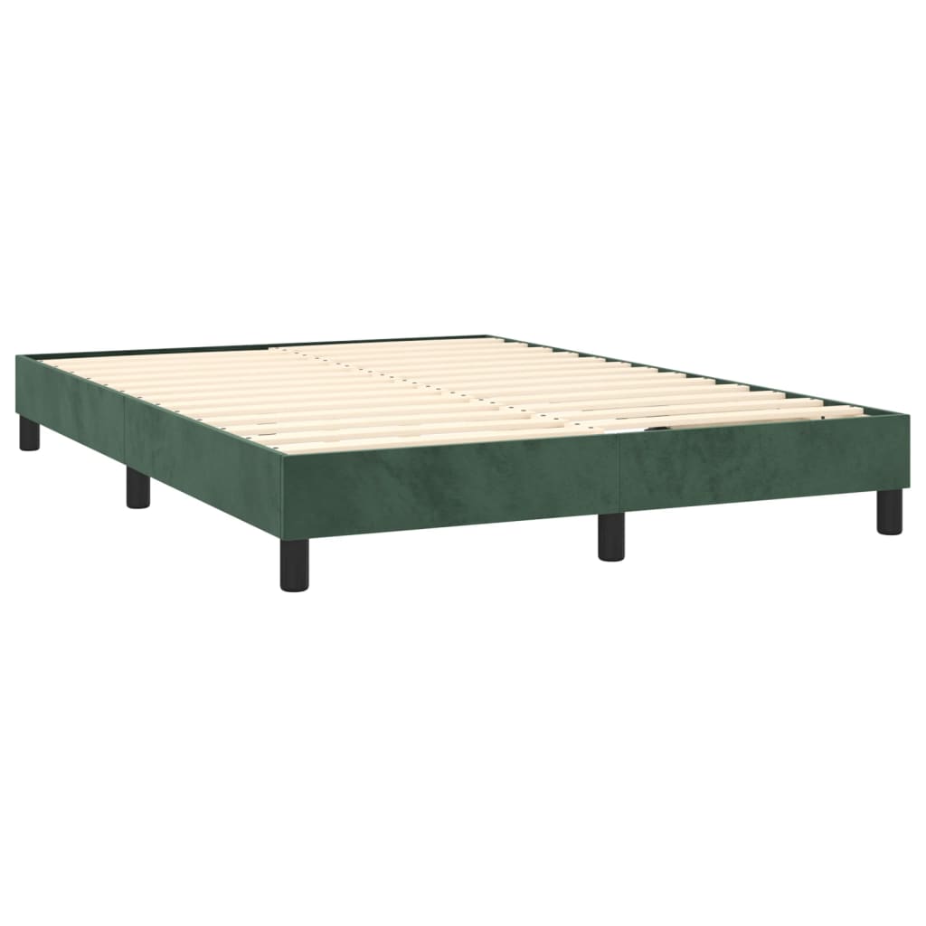 Cadre de lit sans matelas vert foncé 140x190 cm velours - XIOS