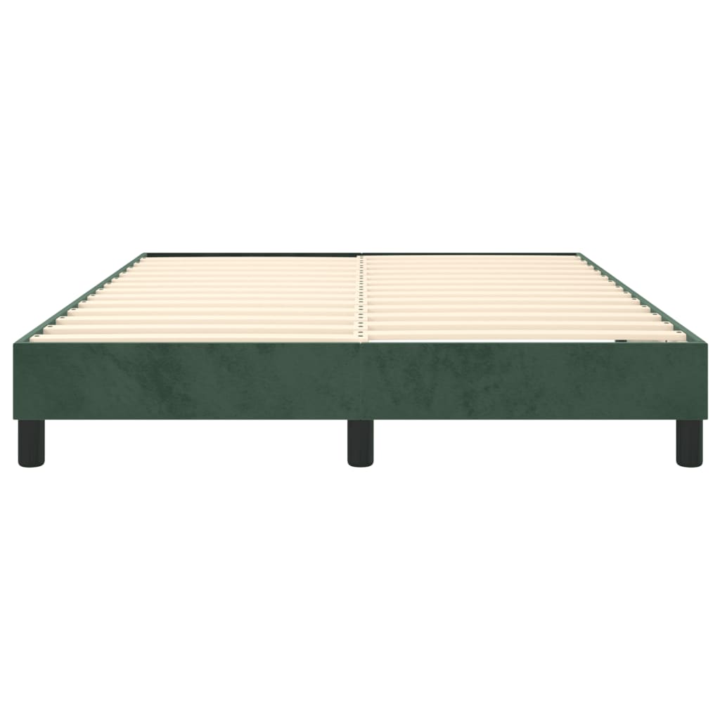 Cadre de lit sans matelas vert foncé 140x190 cm velours - XIOS
