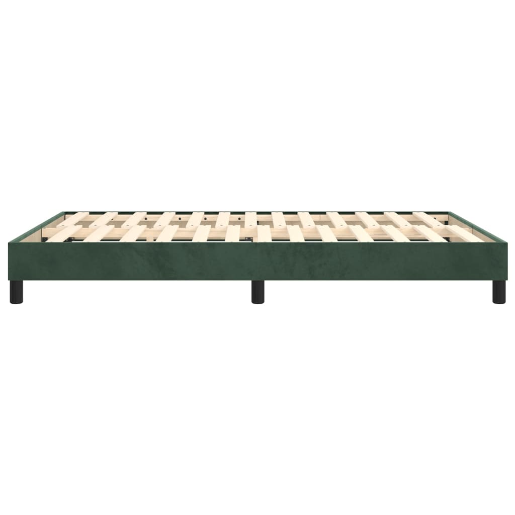 Cadre de lit sans matelas vert foncé 140x190 cm velours - XIOS