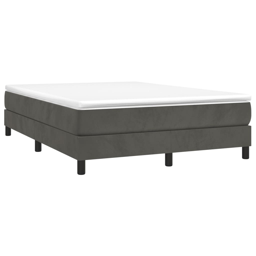Cadre de lit sans matelas gris foncé 140x200 cm velours - XIOS