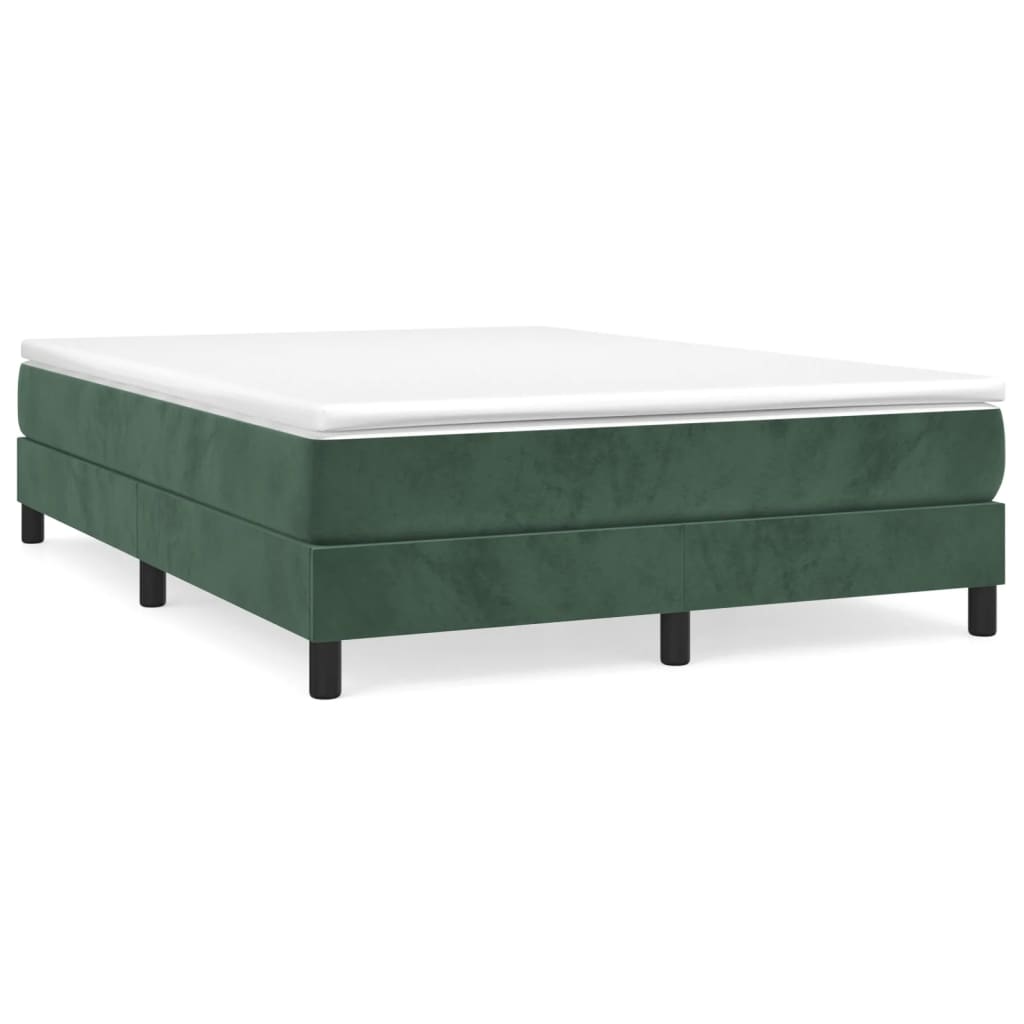 Cadre de lit sans matelas vert foncé 140x200 cm velours - XIOS
