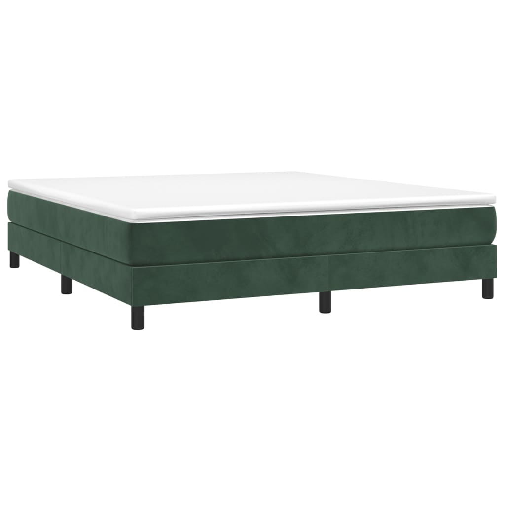 Cadre de lit sans matelas vert foncé 160x200 cm velours - XIOS