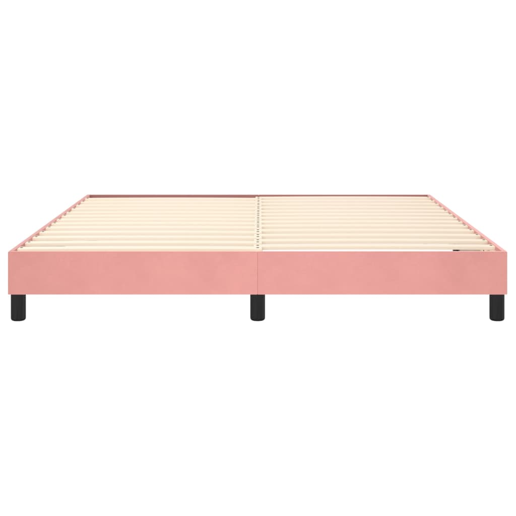 Cadre de lit sans matelas rose 160x200 cm velours - XIOS