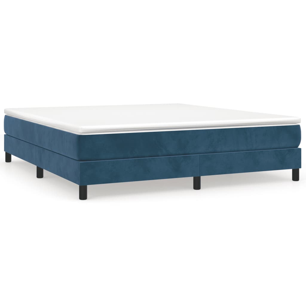Cadre de lit sans matelas bleu foncé 180x200 cm velours - XIOS