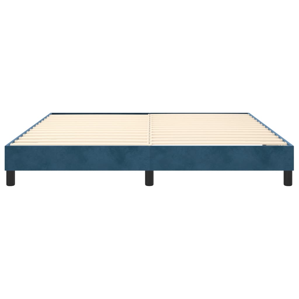 Cadre de lit sans matelas bleu foncé 180x200 cm velours - XIOS