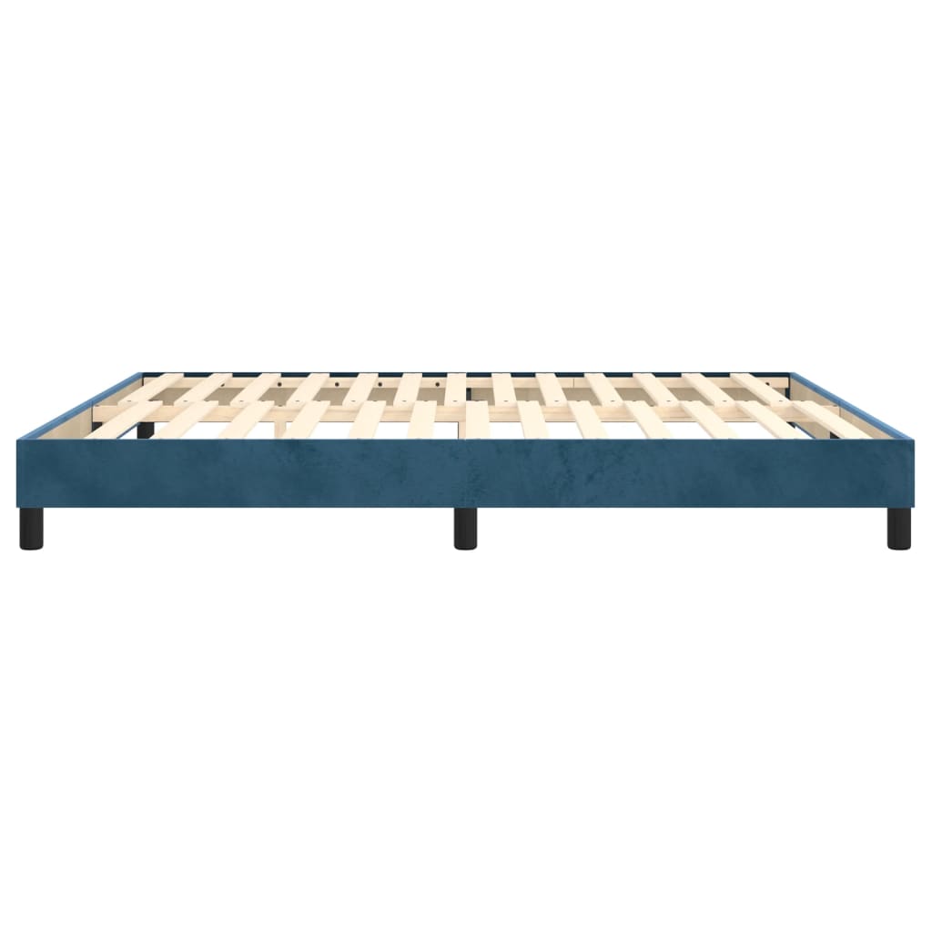 Cadre de lit sans matelas bleu foncé 180x200 cm velours - XIOS