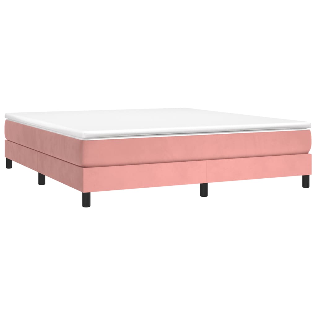 Cadre de lit sans matelas rose 180x200 cm velours - XIOS