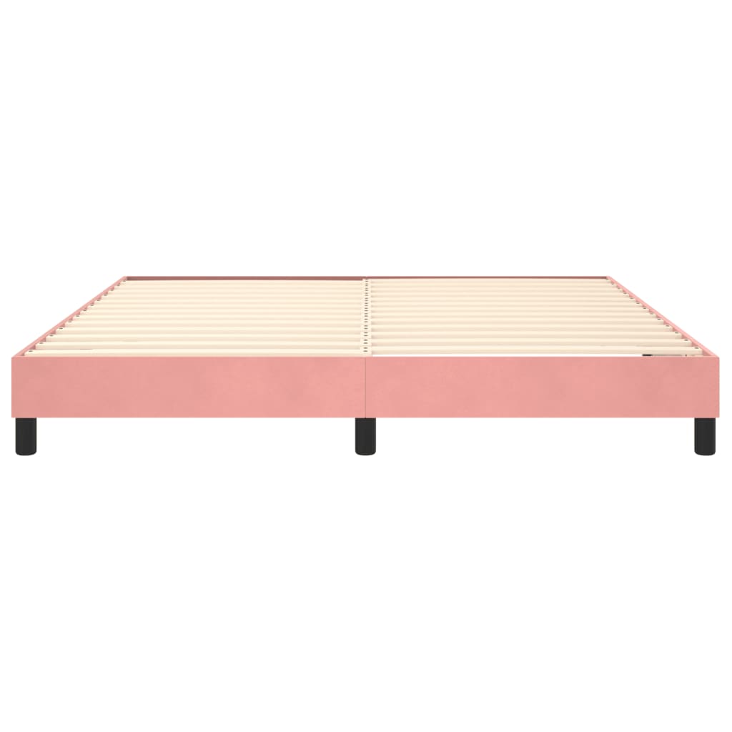 Cadre de lit sans matelas rose 180x200 cm velours - XIOS