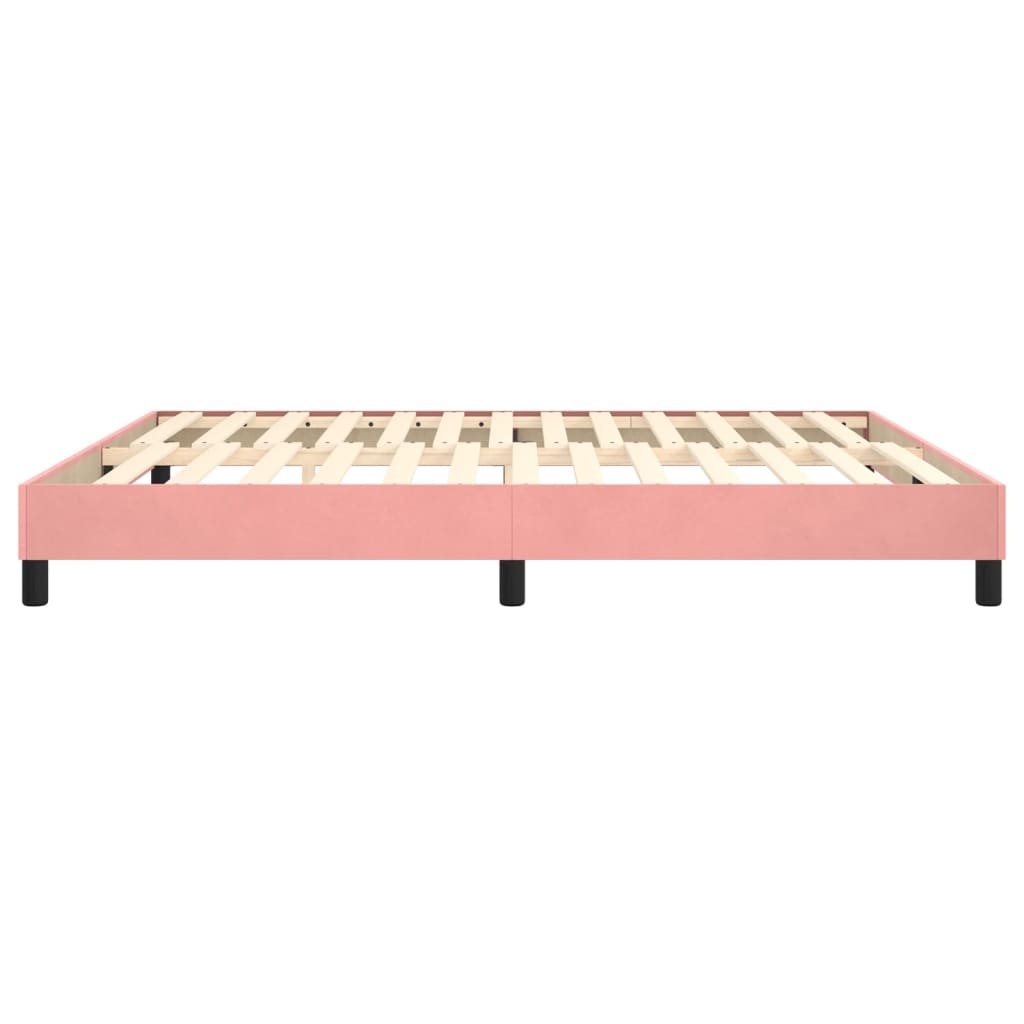 Cadre de lit sans matelas rose 180x200 cm velours - XIOS