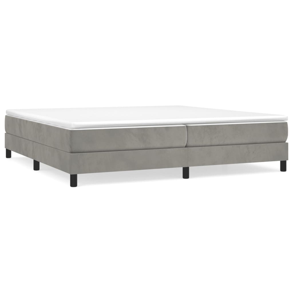 Cadre de lit sans matelas gris clair 200x200 cm velours - XIOS